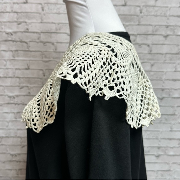 Vintage Crochet Ecru Beige Ivory Lace Collar 22 in X 7 in - Picture 6 of 9